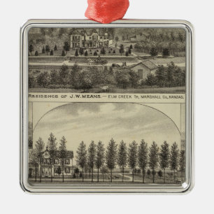 Means, Trout and Sabins in Kansas Metal Tree Decoration