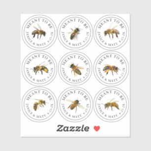 Meant to Be Mini Honey Jar Bee Labels Wedding