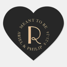 Meant to Be Mini Monogram Label Wedding Gold