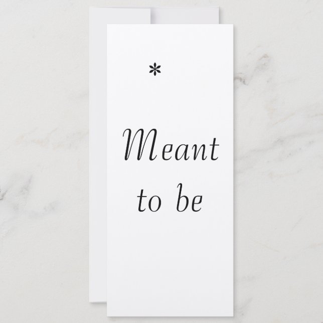 "Meant to be" , the wedding invite (Front)