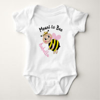 Meant to Bee Baby Girl Bodysuit-Pink