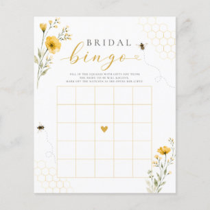Meant to Bee Bridal Shower Bingo Game Card