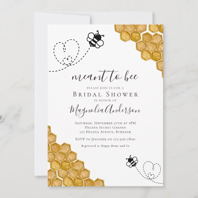 Meant to Bee Bridal Shower Invitation (Front)