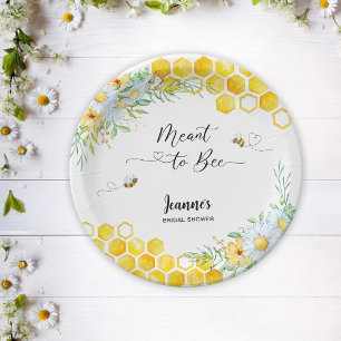 Meant to bee bridal shower paper plate
