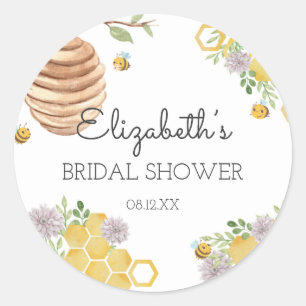 Meant to Bee Bridal Shower Watercolor Beehive Classic Round Sticker
