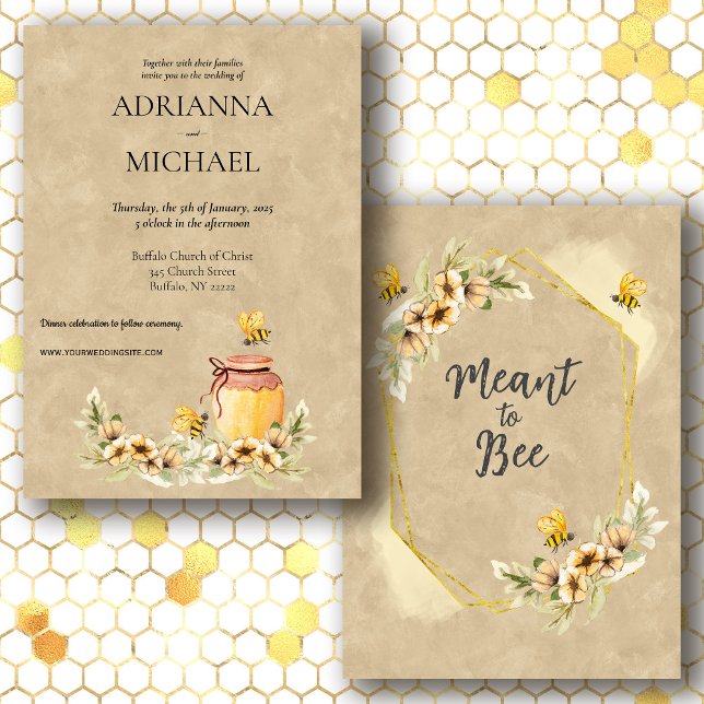 Meant to Bee Cute Affordable Wedding Invitation (Creator Uploaded)