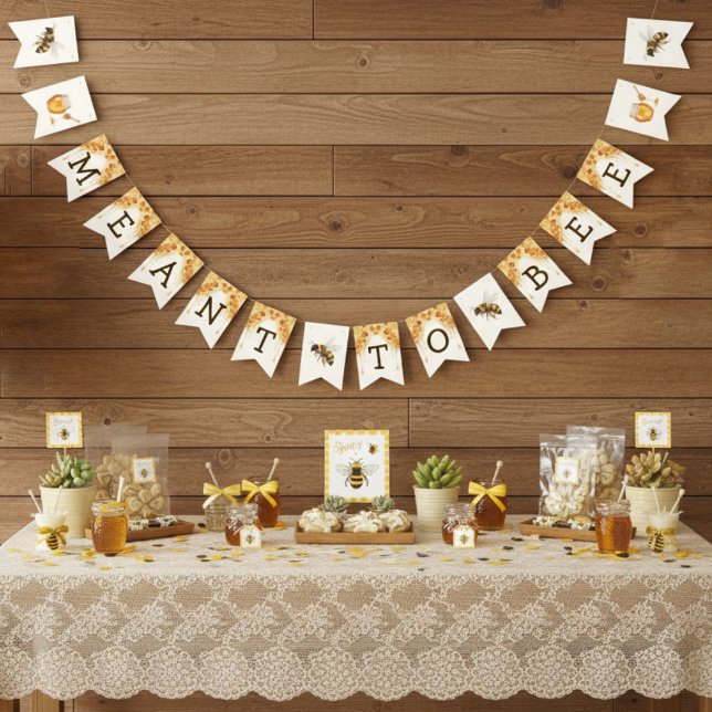 Meant to Bee Honeycomb Honey Drip Bridal Shower Bunting (Meant to Bee Honeycomb Honey Drip Bridal Shower Bunting Flags
)