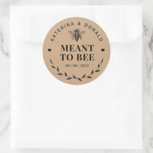Meant To Bee Kraft Rustic Wedding Favour Seal