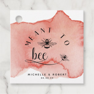 Meant to Bee, Rose Gold Watercolor stain Favour Tags