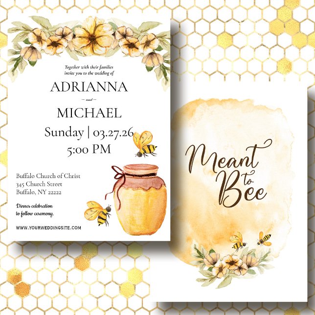 Meant to Bee Rustic Wedding Invitation (Creator Uploaded)