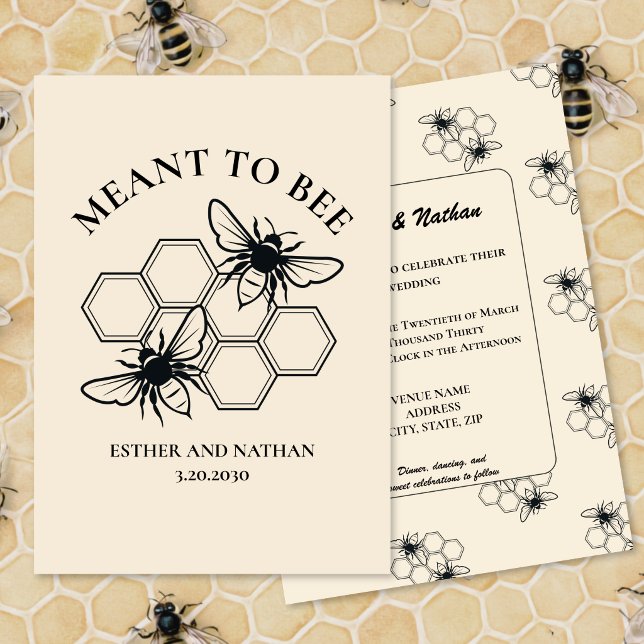 Meant to Bee Sweet Wedding  Invitation (Creator Uploaded)