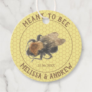 Meant to Bee, Vintage Honeybee & Honeycomb Wedding Favour Tags