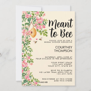 Meant To Bee Watercolor Floral Bridal Shower  Invitation