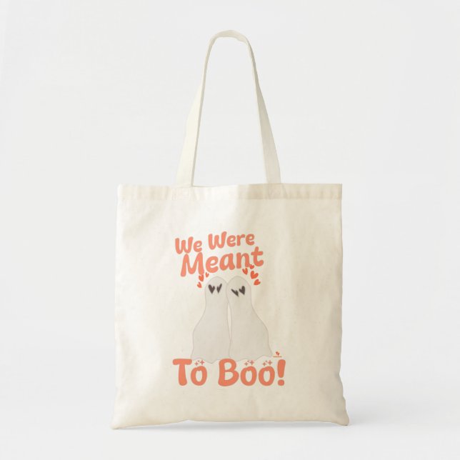 Meant to Boo Cute Halloween Ghosts Cartoons Tote Bag (Front)