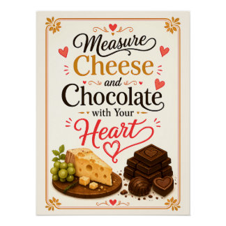 Measure Cheese and Chocolate with Your Heart Poster