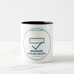 Measure Dream Design Women Engineer Two-Tone Coffee Mug