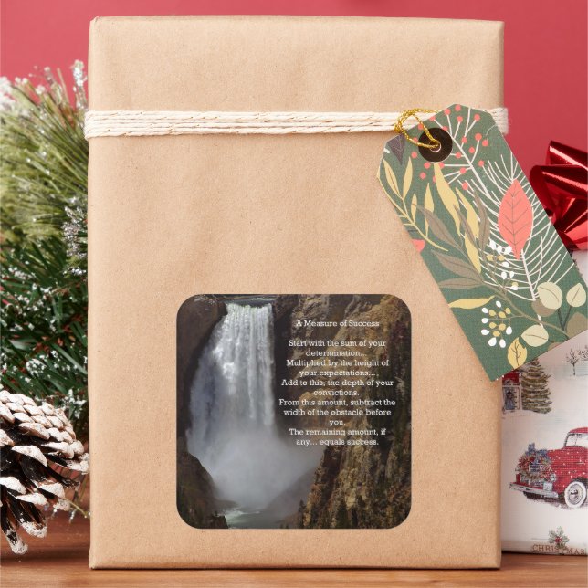 Measure of Success Inspirational Square Sticker (Holiday)