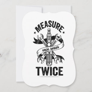 Measure Once Swear Twice Funny Mechanic Vintage