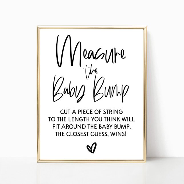 Measure The Baby Bump Baby Shower Game Sign (Creator Uploaded)