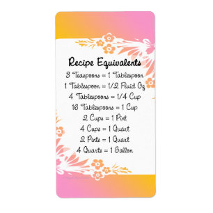 Measurement Equivalents Kitchen Helper Floral
