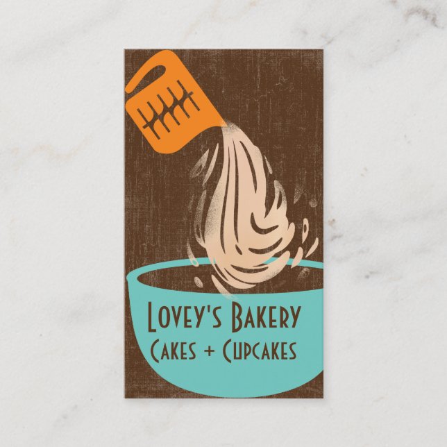 Measuring cup pouring splash baking bakery business card (Front)
