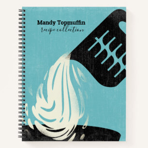 Measuring cup pouring splash personalised recipe notebook