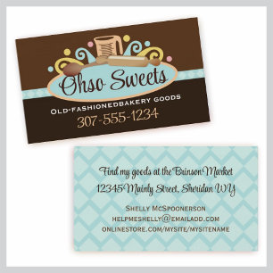 measuring cup rolling pin baking business cards... card
