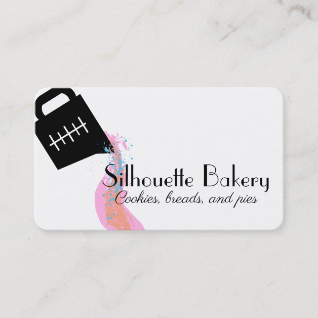 Measuring cup splash bakery baking pastry chef business card (Front)
