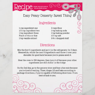 Measuring spoons heart menu recipe flier