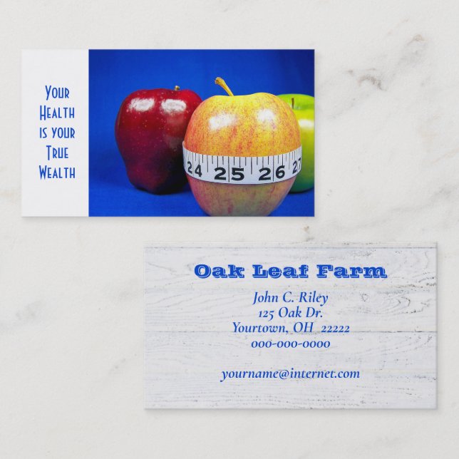 measuring tape on apple business card (Front/Back)
