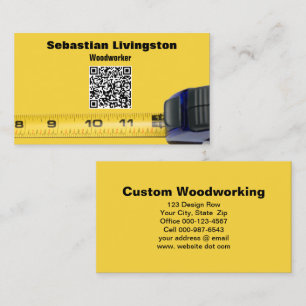 Measuring Tape Woodworking Professional QR Code Business Card