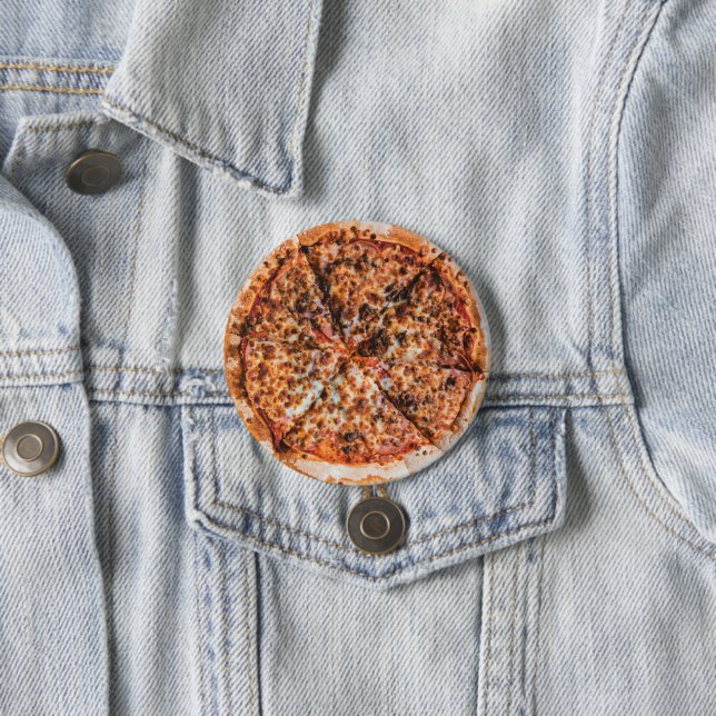 Meat Cheese Pizza 7.5 Cm Round Badge (In Situ)