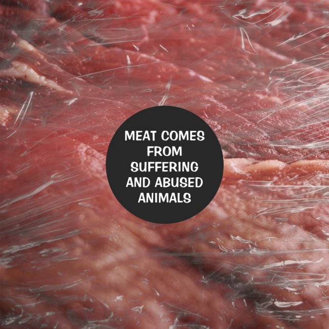 Meat Comes from Suffering..., Vegan Activism Classic Round Sticker (Creator Uploaded)