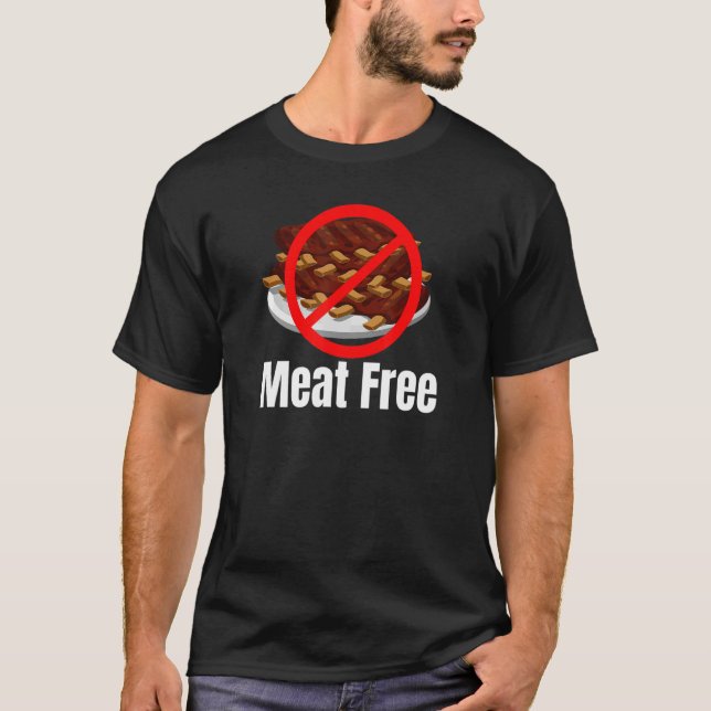 Meat Free Ribs Crossed Out T-Shirt (Front)