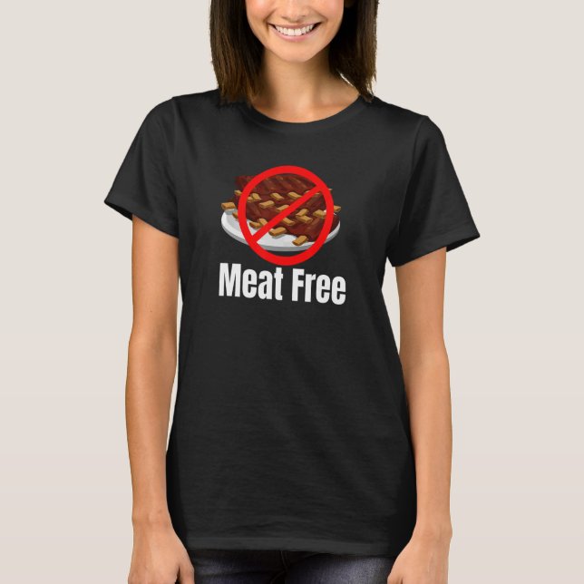 Meat Free Ribs Crossed Out T-Shirt (Front)