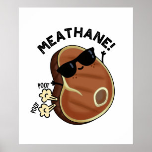 Meat-hane Funny Farting Meat Pun  Poster
