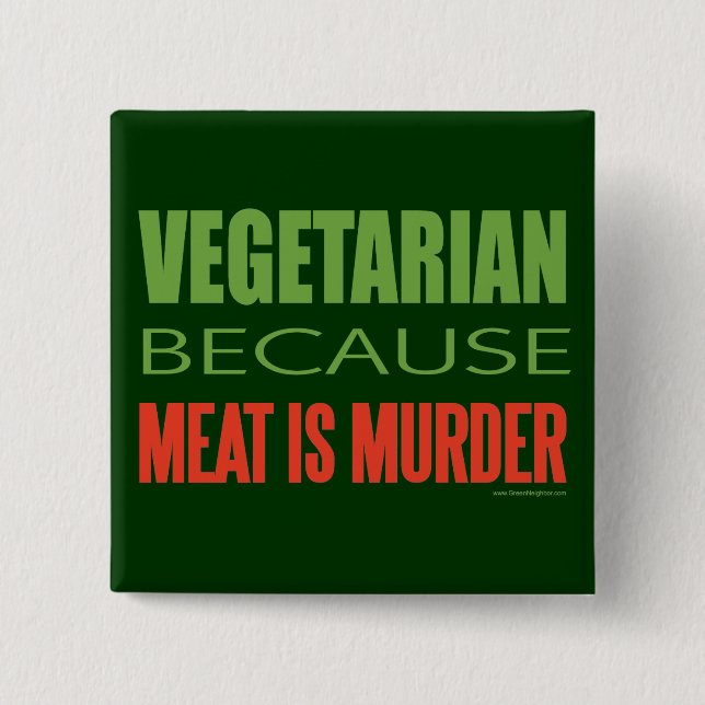 Meat Is Murder - Anti-Meat 15 Cm Square Badge (Front)