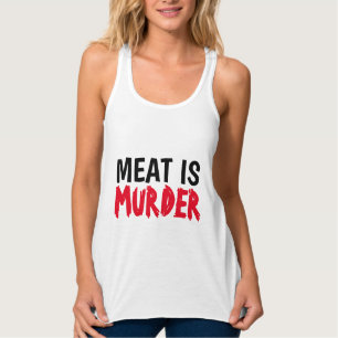 MEAT IS MURDER T-shirts, Vegetarian Vegan Singlet