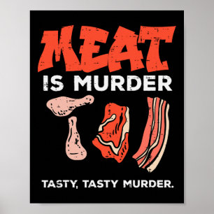Meat Is Tasty Bbq Funny Barbecue Grilling Men Wome Poster