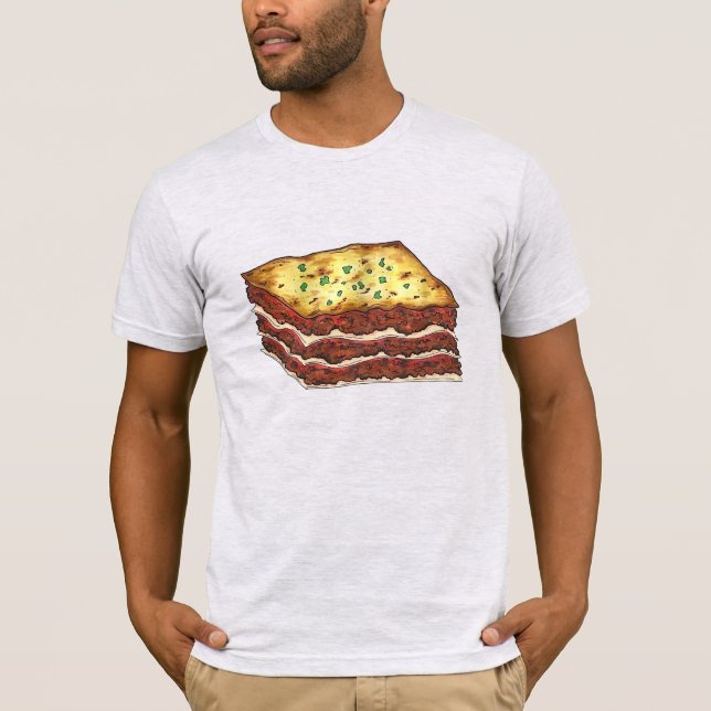 Meat Lasagne Lasagne Restaurant Food Italian Food T-Shirt (Front)