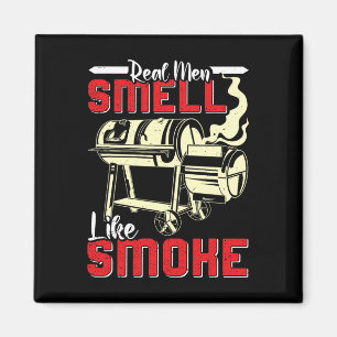 Meat Lover Real Men Smell Like Smoke Funny Men  Magnet
