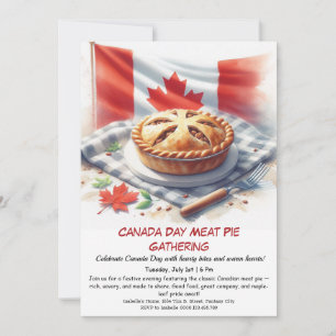 Meat Pie Party with Rustic Charm   Canada Day Invitation