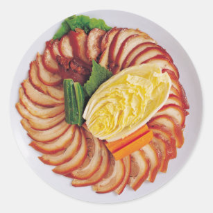 Meat Platter Classic Round Sticker