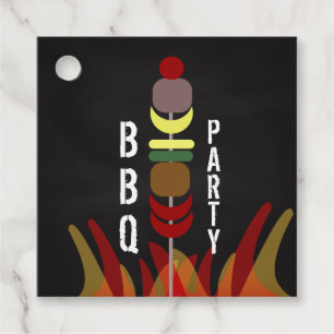 Meat Skewers BBQ Cook Out Party  Classic Round Sti Favour Tags