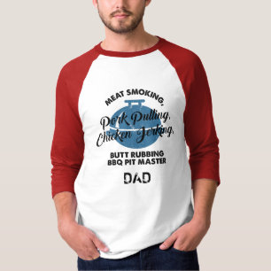 Meat Smoking BBQ Pit Master Dad Fathers Day Custom T-Shirt