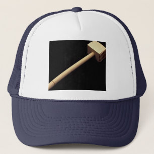 Meat tenderising mallet in wood trucker hat