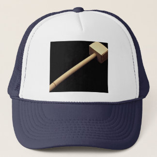 Meat tenderising mallet in wood trucker hat