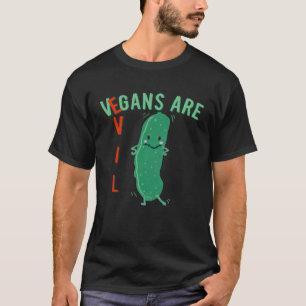 Meat  Vegans are Evil Cucumber for Halloween T-Shirt
