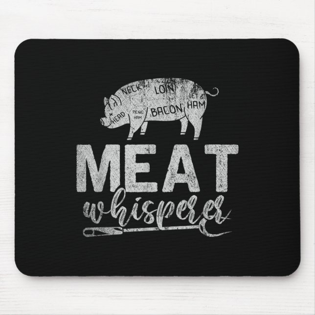 Meat Whisperer Grilling Meat Smoking Bbq Funny Bar Mouse Pad (Front)