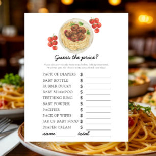 Meatball baby shower - Guess the price! Game